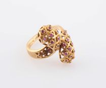 A BYZANTINE RUBY AND GOLD RING BY LALAOUNIS,