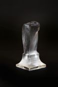A RENE LALIQUE GLASS AIGLE CACHET (EAGLE SEAL), in clear and frosted glass, inscribed mark "R.