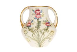 WILLIAM MOORCROFT FOR JAMES MACINTYRE & CO A TWO-HANDLED VASE IN THE EIGHTEENTH CENTURY PATTERN,