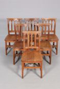 ATTRIBUTED TO ARTHUR SIMPSON OF KENDAL A SET OF SIX OAK CHAPEL CHAIRS,