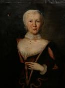 PORTRAIT OF A LADY, half length, possibly 17th Century, oil on canvas, framed.