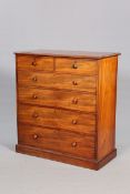 GILLOW, A MID 19TH CENTURY MAHOGANY CHEST OF DRAWERS,