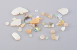A COLLECTION OF LOOSE OPALS, of different sizes, cuts and shapes. Total weight 13 grams.
