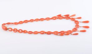 A LATE 19TH CENTURY CORAL NECKLACE,