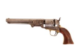 A COLT MODEL 1851 SIX SHOT NAVY REVOLVER, the 18.5cm barrel signed "Address Col. Saml.
