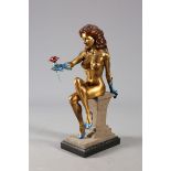 BILL TOMA, "A GIFT OF LOVE", bronze of a female nude, on a plinth.