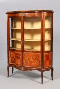 A FINE FRENCH GILT-METAL MOUNTED AND FLORAL MARQUETRY VITRINE,