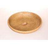 ROBERT THOMPSON OF KILBURN A MOUSEMAN OAK FRUIT BOWL, circular, adzed inside and out,