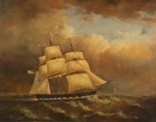 JEAN LAURENT (1898-1988), SHIPPING SCENE, signed, oil on board, framed.