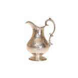 A LARGE VICTORIAN SILVER CREAM JUG, LONDON 1841, of baluster form,