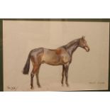 TOM CARR (1912-1977), BROWN SUGAR - STUDY OF A HORSE, signed, watercolour, framed.