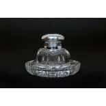 A VICTORIAN SILVER-MOUNTED CUT-GLASS INKSTAND, the silver marked for Birmingham 1888,