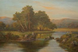 REGINALD DANIEL SHERRIN (1891-1971), EVENING ON THE CONWAY, WALES, signed, oil on canvas, framed.