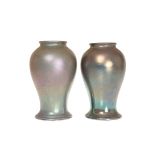 A RARE PAIR OF MOORCROFT METALLIC LUSTRE VASES, EARLY 20TH CENTURY, of baluster form,