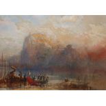 ATTRIBUTED TO GEORGE WEATHERILL (1810-1890), VENICE, AFTER TURNER, watercolour, framed. 20cm by 26.