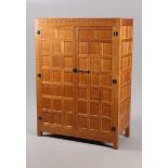 ROBERT THOMPSON OF KILBURN A MOUSEMAN OAK WARDROBE,