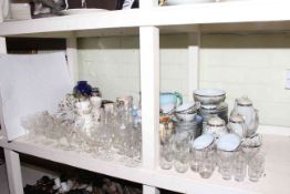 Oriental eggshell teaware, part Shelley coffee set, Hadleys Worcester lidded vase, teaware, figures,