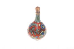 Chinese enamel decorated flask, with iron red artemsia leaf mark, overall 8cm,