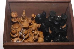 Set of Staunton pattern chess men,