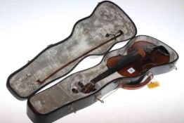 Christian Meisel Violinmacher in Klingenthal 1931 violin and bow,