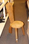 Bespoke oak hall chair with crown and harp motif
