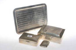 Two silver cigarette boxes,