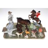 Beswick rearing horse and huntsman No.