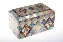 Mother of pearl veneered two compartment caddy