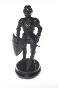 Bronze figure of a crusader knight,