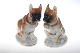 Pair of Lomonosov porcelain pugs,