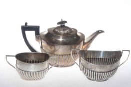 Silver teapot and two silver sugar bowls, 25.