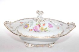 Late Meissen floral decorated tureen and cover