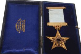 Masonic Borough Lodge 9 carat gold medal,