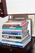 Collection of war related books, naval prints,