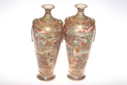 Pair of Japanese Satsuma ovoid vases,