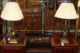 Pair of Laura Ashley gilt metal corinthian column table lamps