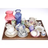 Collection of various china including Doulton figure, cups and saucers,