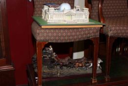 Model of stage coach and horses and model of The Reichstag,