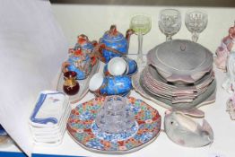 Shorter & Sons pottery fish service, Japanese coffee set, six Doulton side dishes,