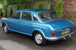 Wolseley Six Auto petrol motor car in blue, Registration Number: SOE 152M,
