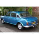 Wolseley Six Auto petrol motor car in blue, Registration Number: SOE 152M,