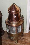 Copper and brass AGA ships beacon/lantern by Gasaccumulator Stockholm