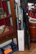 Quantity of fishing tackle including rods, reels, poles, floats, lures,