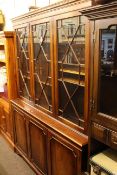 Mahogany astragal glazed six door cabinet bookcase