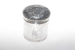 Good silver topped jar,