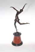 Large bronze sculpture of dancing girl,