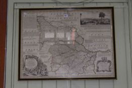 Framed map print 'The West Riding of Yorkshire' 54.