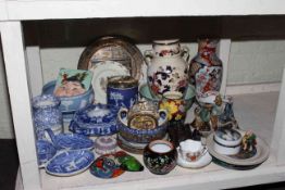 Collection of various china including Wedgwood, large Mason and other vases,