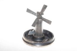 Novelty silver-plated windmill table lighter