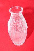 Lalique tulip vase, signed,